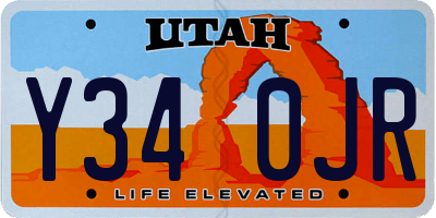 UT license plate Y340JR