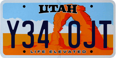 UT license plate Y340JT