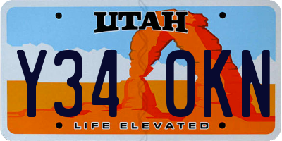 UT license plate Y340KN