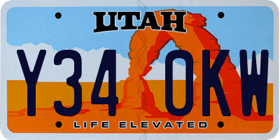 UT license plate Y340KW