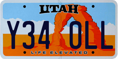 UT license plate Y340LL