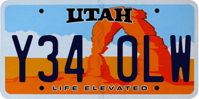 UT license plate Y340LW