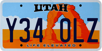 UT license plate Y340LZ