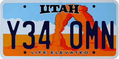 UT license plate Y340MN