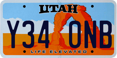 UT license plate Y340NB