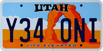 UT license plate Y340NI