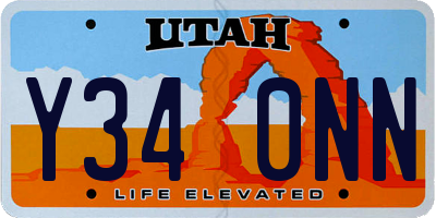 UT license plate Y340NN