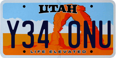 UT license plate Y340NU