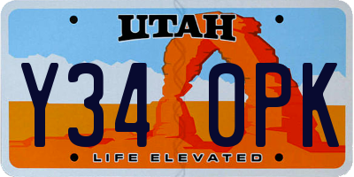 UT license plate Y340PK