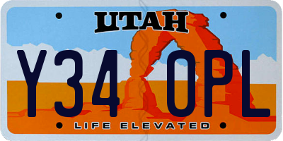 UT license plate Y340PL