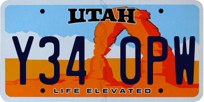 UT license plate Y340PW