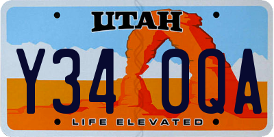 UT license plate Y340QA
