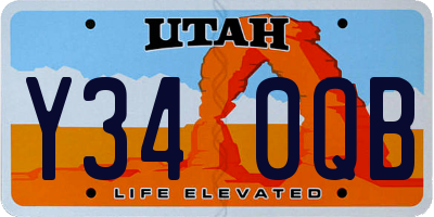 UT license plate Y340QB