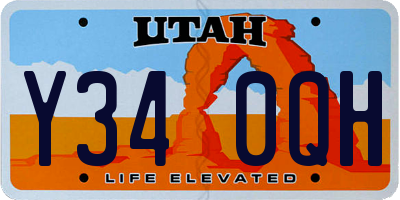 UT license plate Y340QH