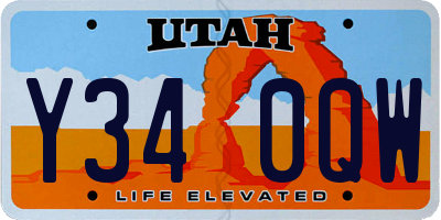 UT license plate Y340QW