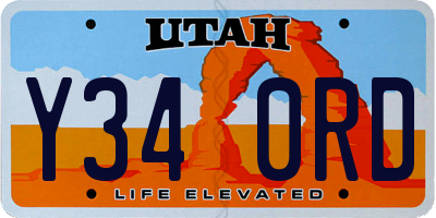 UT license plate Y340RD