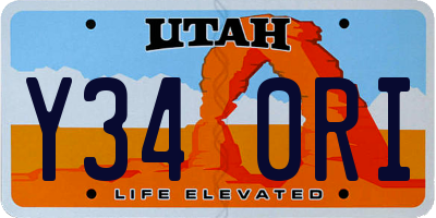 UT license plate Y340RI