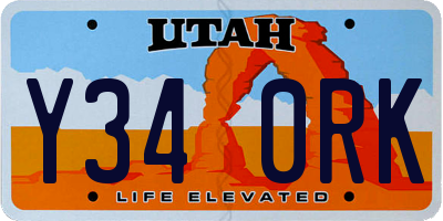UT license plate Y340RK