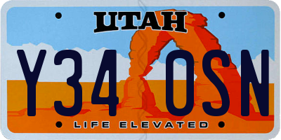 UT license plate Y340SN
