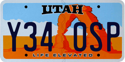 UT license plate Y340SP