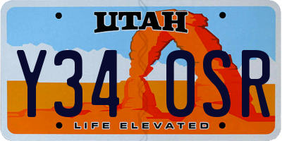 UT license plate Y340SR