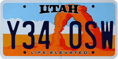 UT license plate Y340SW