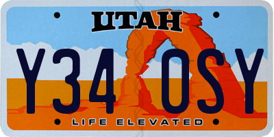 UT license plate Y340SY