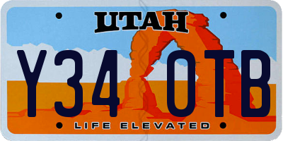 UT license plate Y340TB