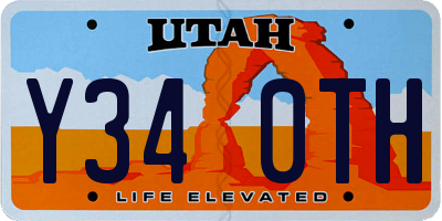 UT license plate Y340TH