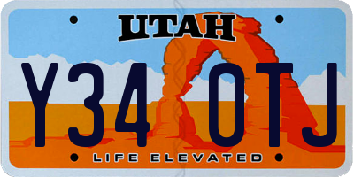 UT license plate Y340TJ