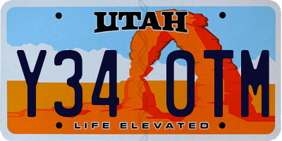 UT license plate Y340TM