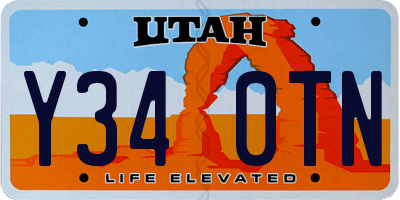 UT license plate Y340TN