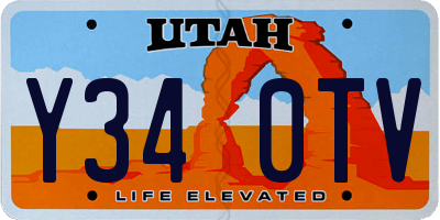 UT license plate Y340TV