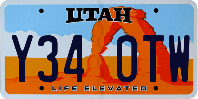 UT license plate Y340TW
