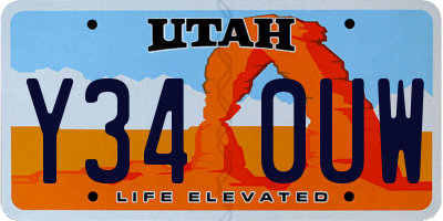 UT license plate Y340UW