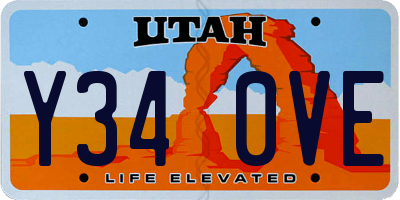UT license plate Y340VE