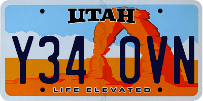 UT license plate Y340VN