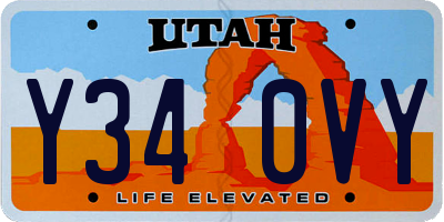 UT license plate Y340VY