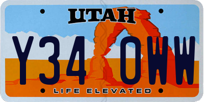 UT license plate Y340WW