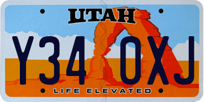 UT license plate Y340XJ