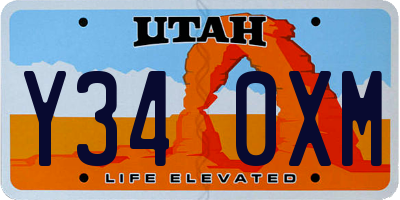 UT license plate Y340XM
