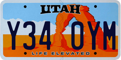 UT license plate Y340YM