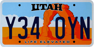 UT license plate Y340YN