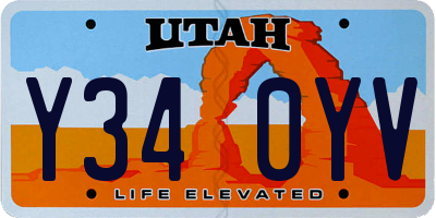 UT license plate Y340YV