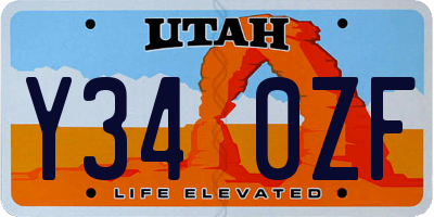 UT license plate Y340ZF