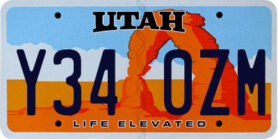 UT license plate Y340ZM