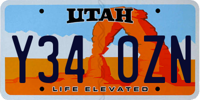 UT license plate Y340ZN