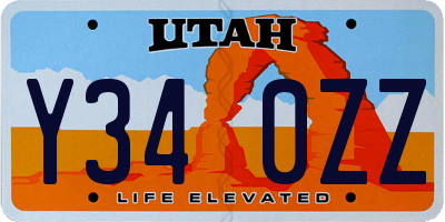 UT license plate Y340ZZ
