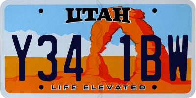 UT license plate Y341BW