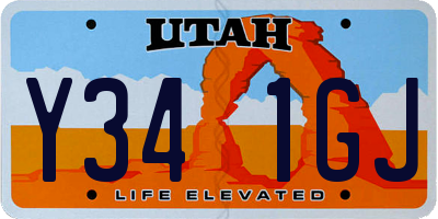 UT license plate Y341GJ